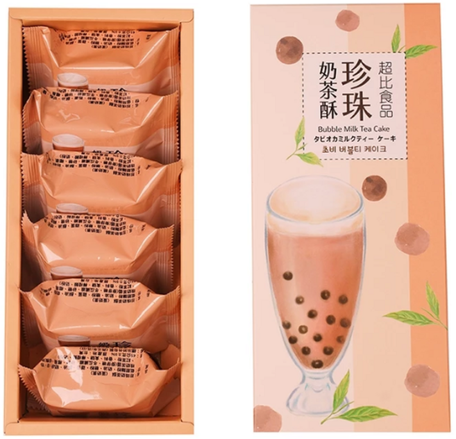 超比食品 珍珠奶茶酥 泡泡牛奶茶蛋糕, 270g, 1套