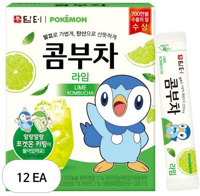담터 포켓몬 콤부차 라임, 5g, 30개입, 12개