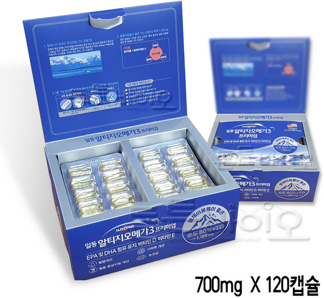 일동제약 알티지오메가3 프리미엄 순도80% rTG, 120정, 1개
