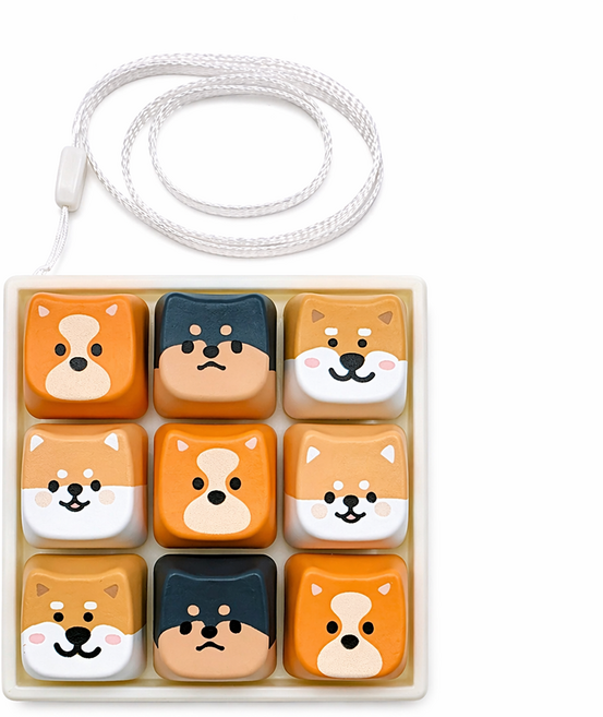 강아지 딸깍이 9구 키캡 키보드 키캡 세트 귀여운 감성 장난감, 1개, 혼합