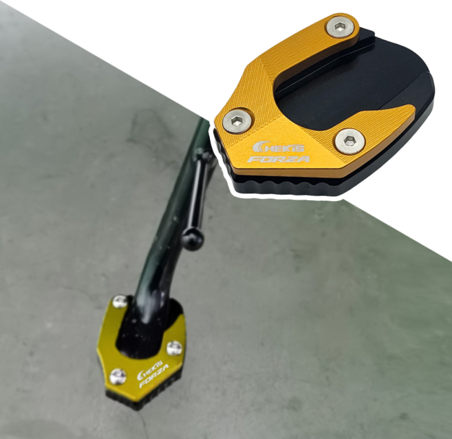 CHEKIS 포르자 사이드스탠드 클립 포르자300/350 모두호환 말발굽 발판, 1개, 골드