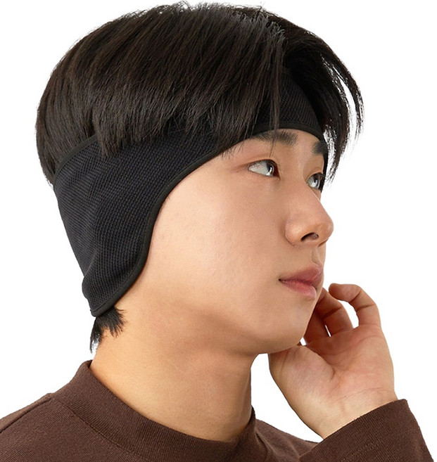 GRS 스포츠 귀마개형 방한 헤드밴드, 블랙, 1개