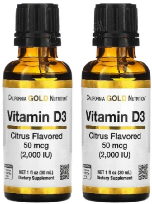 캘리포니아 골드 뉴트리션 액상 비타민D3 감귤맛 2000IU 30ml X 2개, 2개 (30ml ＋ 30ml) - 쿠팡