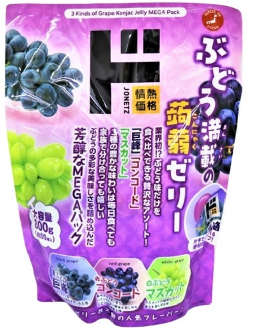 일본 돈키호테 PB 도 곤약젤리 포도 3종, 50개, 16g