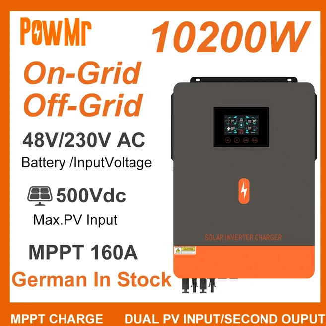 EU 재고 3KW 4.5KW 6.5KW 4.2KW 6.2KW 10KW 24V 48V 230Vac MPPT 충전 태양광 하이브리드 인버터 로컬 빠른, 01 220 230V, 01 빠른, 02 10.2KW 48V