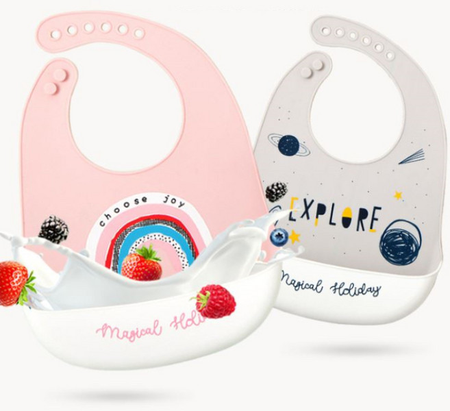 도리링 실리콘 턱받이 영아 유아 어린이집 식사 턱받이, 1개, 1개입, 공룡