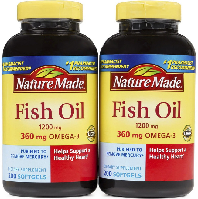 Nature Made 萊萃美 Omega-3魚油軟膠囊, 200顆, 2罐