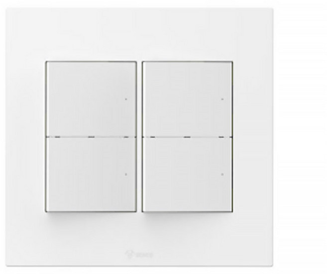스위치 4구 커버 정사각 2개용 덮개 클래식 화이트, 1개
