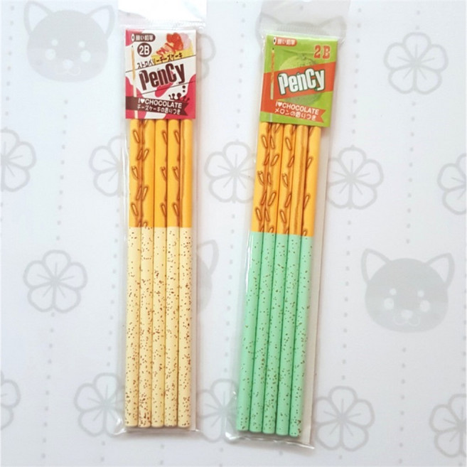 日本製Sakamoto Pency 巧克力棒造型 2B B鉛筆 5入, 1個, 白巧克力 2B