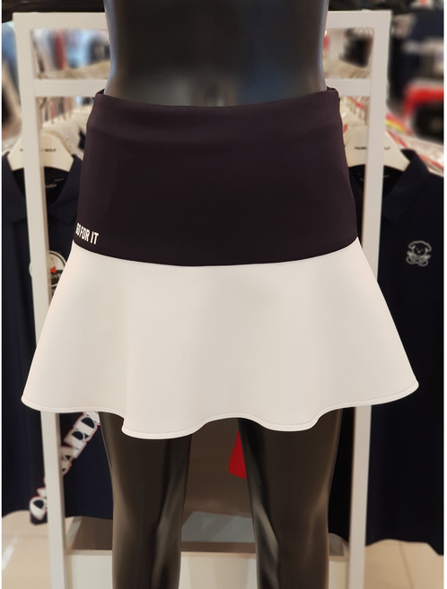 파사디 [동아쇼핑] **행사사품** 골프 웨어 여성 봄 치마 아가일 전판 배색 스커트 -블랙2(B2) 블랙1(BK)
