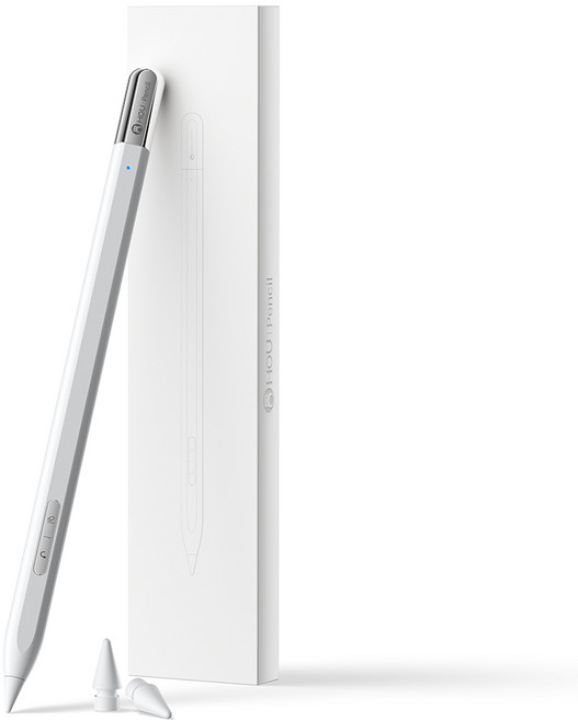 HOU 아이패드 호환 펜슬 애플 펜슬 기능키 숨겨진 Type-C 충전포트 터치펜 아이패드 프로11/12.9/13인치 에어M2 M3 에어6/5/4세대 아이패드 10/9/8세대, 1개, 화이트