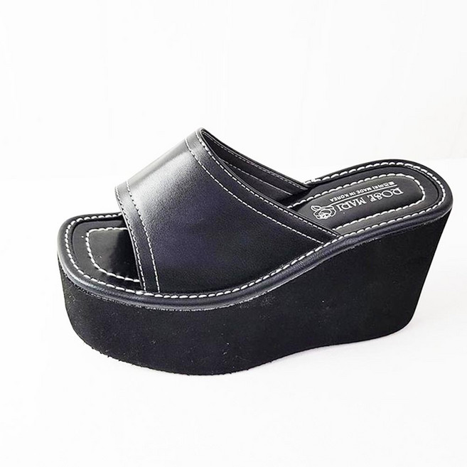 아크라 여성 발편한 슬리퍼 통굽 코르크 키높이 10cm 사무실