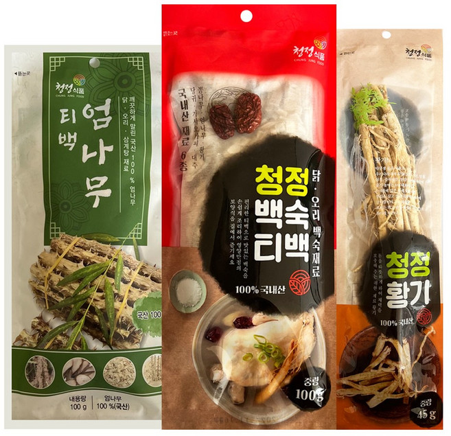 삼계탕 재료 100g 국산 백숙재료 150g 황기 엄나무 약재, 엄나무 티백(국산) 100g, 1개