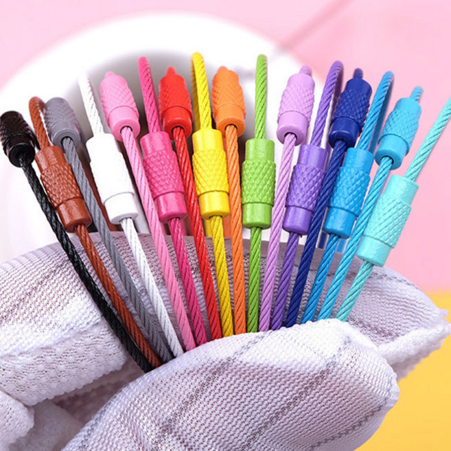 다이모공구 컬러 와이어링 키링 열쇠고리, 와이어키링- 갈색 (1개), 1개