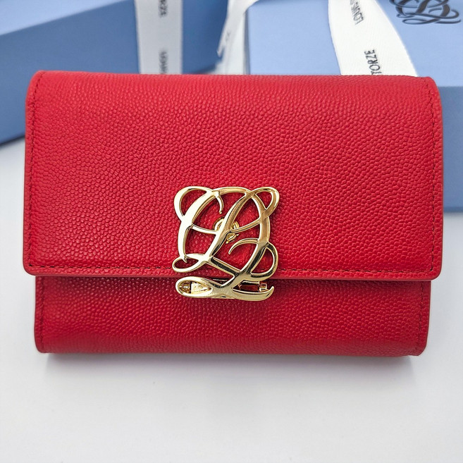 [백화점 정품] 루이까또즈 레드 반지갑 여성 소가죽 반지갑 (선물포장)