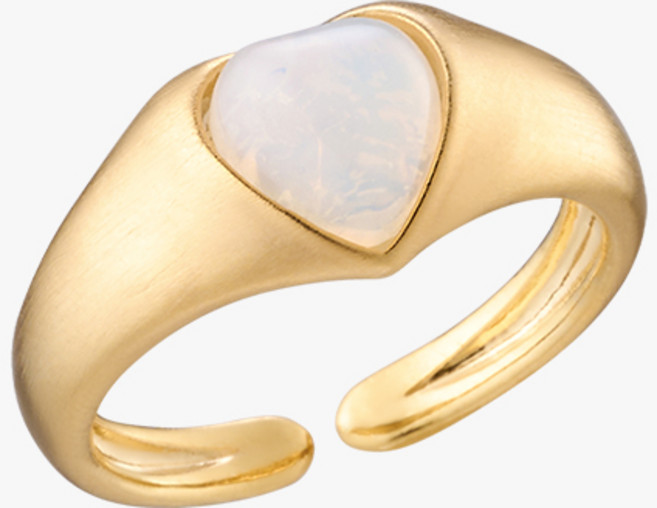 골드앤디어 하트 글래스 포인트 반지