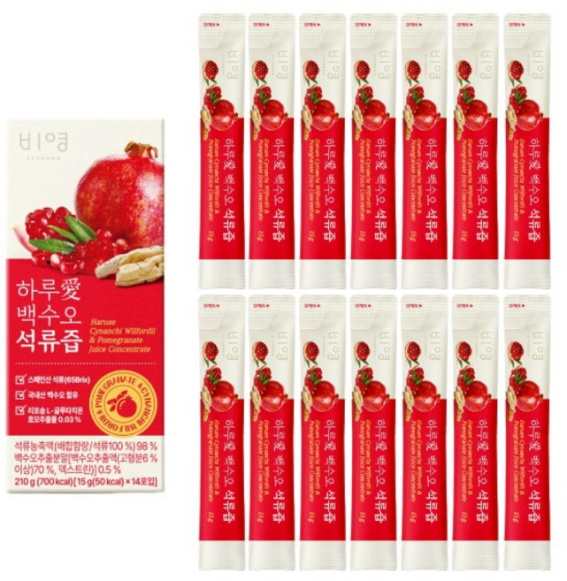 하루애 백수오 석류즙 스페인산 석류 국내산 백수오 함유, 8박스, 15g