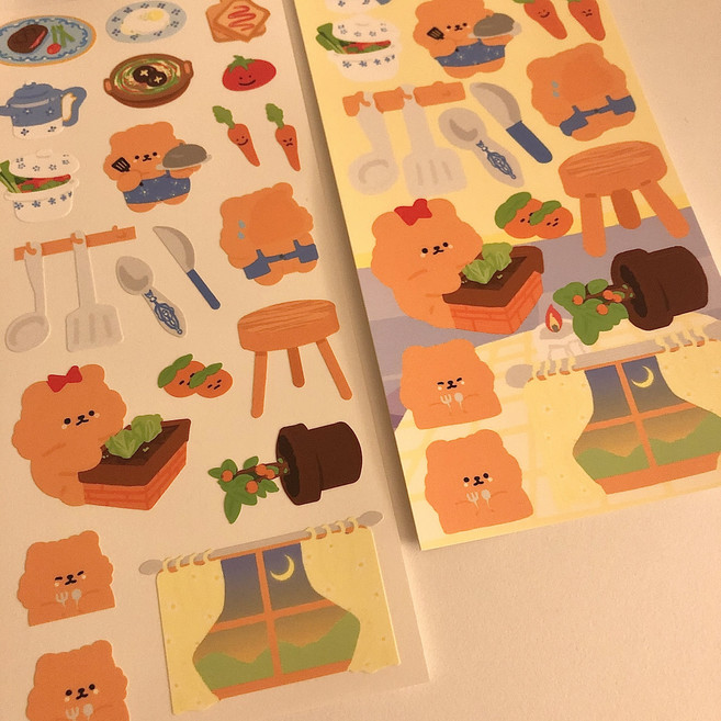 소리샘으로연결 빈티지키친 씰스티커