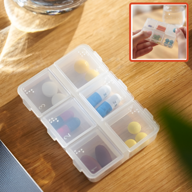 리엔솜드 국산 휴대용 알약 약통 케이스, 2개