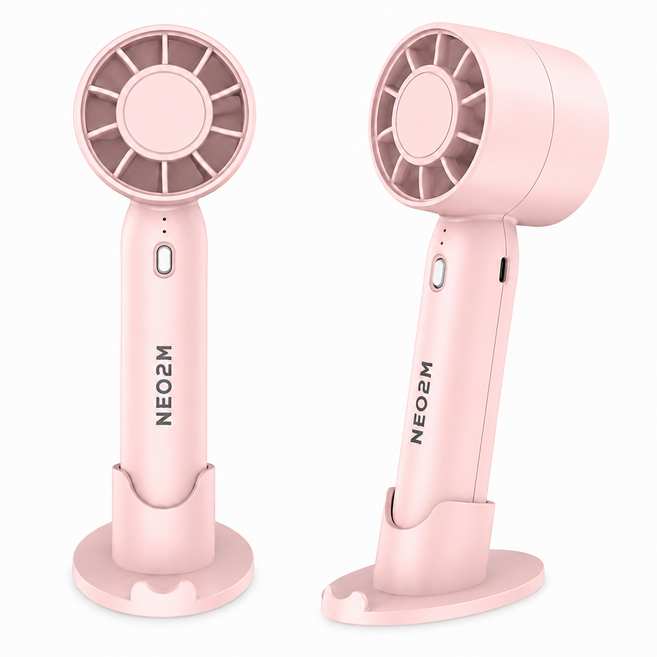 6위 - 디댓 거치가능 탁상용 휴대용 미니 손선풍기 1개, 핑크