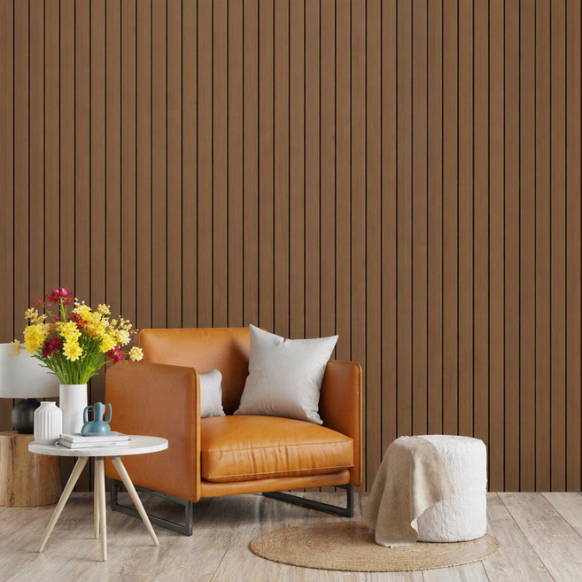 Paradoma 템바보드 벽지 습기 방지 셀프 접착식 인체리어 템파보드 단열 벽지, 연한 브라운 우드톤색