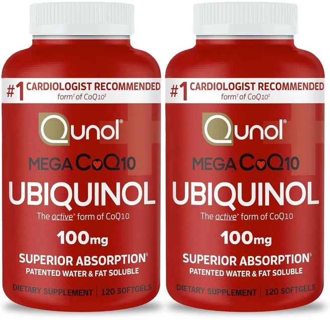 Qunol 큐놀 메가 코큐텐 유비퀴놀 100 mg 120 소프트겔 2팩, 120정, 2개 - 쿠팡