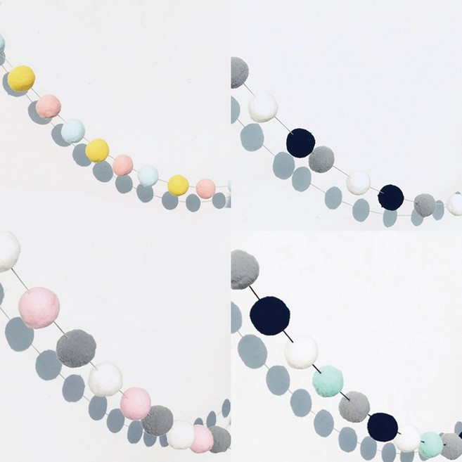 폼폼 가랜드 4종 생일파티 가랜드, 폼폼가랜드[베이비]-소