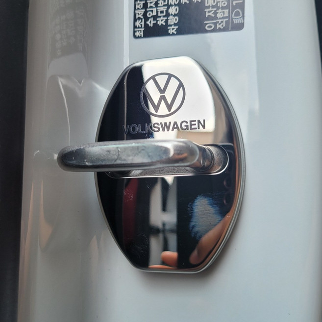 톨장군네 폭스바겐 전차종 도어스트라이크커버 몰딩 악세사리 티구안 아테온 제타 골프 티록 파사트, 1-3 블랙바탕(실버로고)