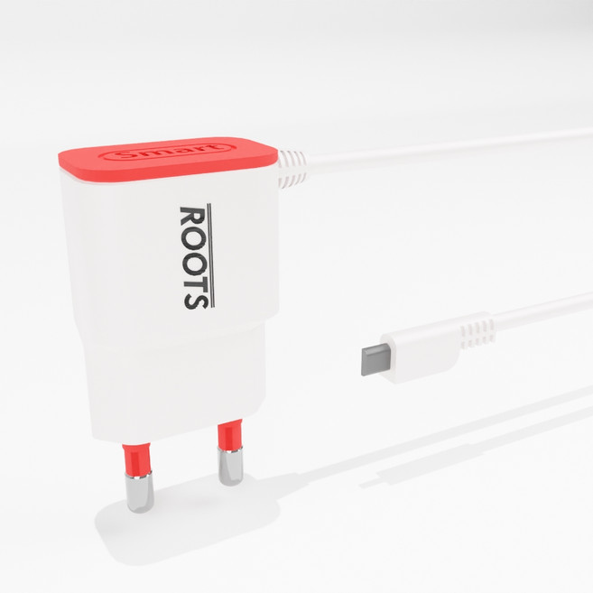 루츠 국내생산 5핀 일체형 충전기 5V 2A 저전력 조명 충전기, 1개, 레드