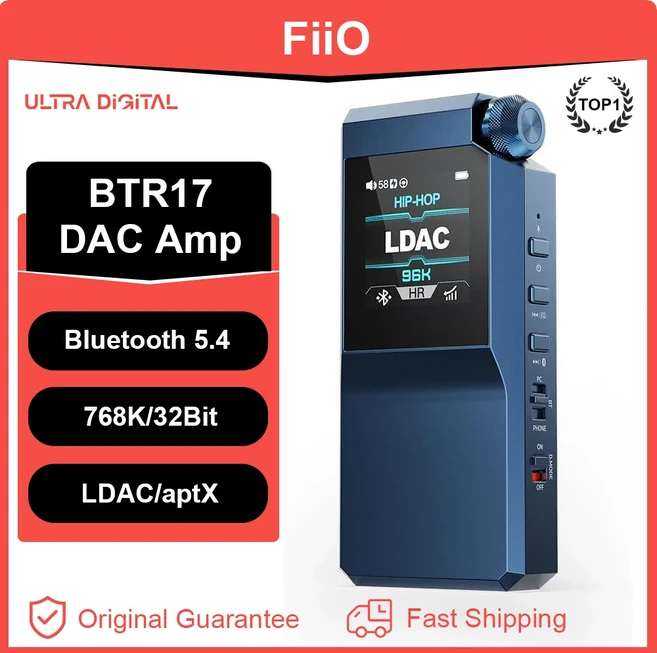 기존 FiiO BTR17 헤드폰 앰프 Bluetooth 5.4 수신기 LDAC/aptX 무손실 지원 고해상도 휴대용 DAC 768K/32Bi, 01 BTR17 Blue
