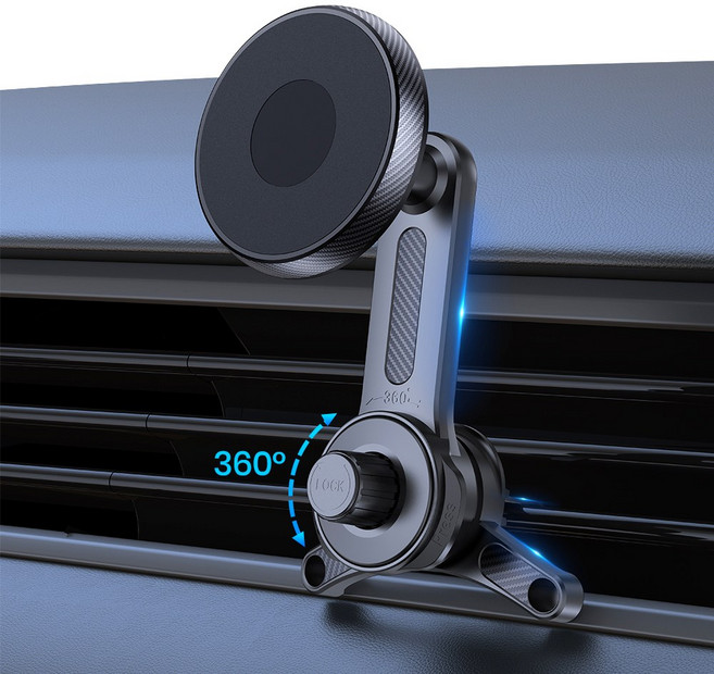 [TOPK] 맥세이프 마그네틱 차량용 핸드폰 거치대 - 송풍구형 아이폰 완벽 호환 안전 주행 필수품, 블랙, 1개