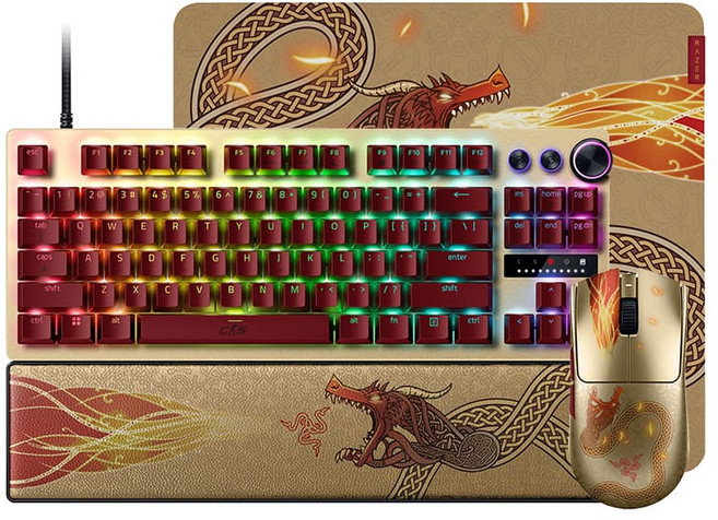 Razer 雷蛇 CS2聯名套裝 Huntsman TKL 獵魂光蛛 VIPER V3 PRO 毒蝰巨甲蟲 巨甲蟲 鼠墊, 1個