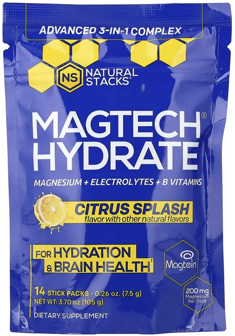 프리미엄상품 Natural Stacks Magtech® 하이드레이트 시트러스 스플래시 스틱팩 14개 각 7.5g(0.26oz) 끝내주게잘나가는상품, NaturalStacksMagtech하이드레이트시트러스 - 쿠팡