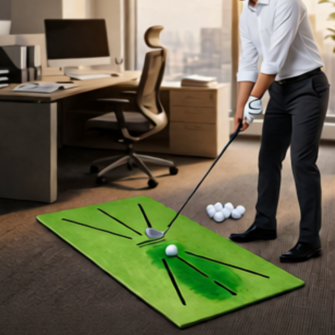 에폭슨 벨벳 골프 연습 매트 눈으로 체크하는 스윙궤적, 1개, 녹색그린