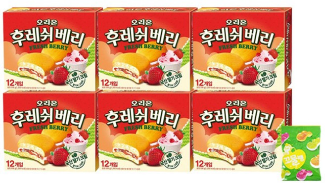 오리온 후레쉬베리 딸기맛 336g (사은품증정), 6개