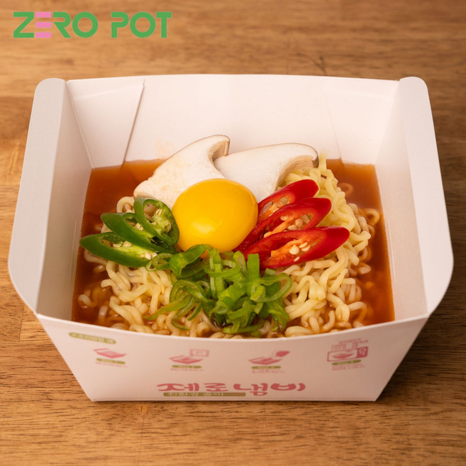 전자레인지용 라면용기 일회용 종이용기 라면냄비 계란찜 제로냄비, 20개입, 3개