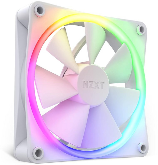 NZXT F120RGB 120mm RGB 대응 화이트 PC 케이스 팬 RF-R12SF-W1 FN1762, RGB, 1개