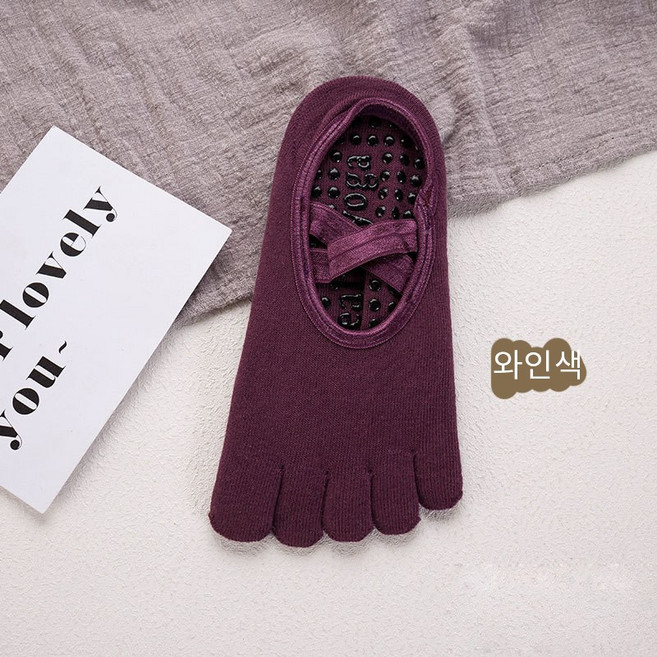 주자니 2022신상 봄여름 요가 미끄럼방지 삭스발가락양말 발등오픈형 논슬립양말 숙녀발가락 요가 양말 5족-2249