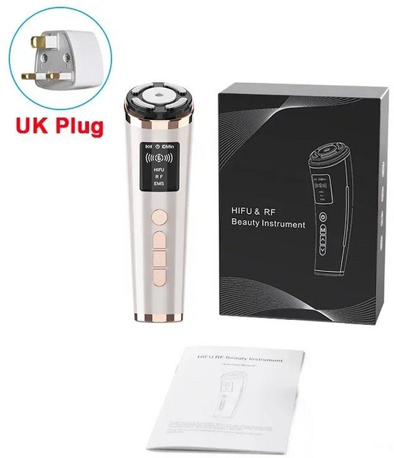 페이셜 HIFU 고주파 초음파 기계 EMS 리프팅 장치 피부 탄력 강화 주름 방지 새로운 페이셜 스파 미용, 03 UK plug, 3.UK plug