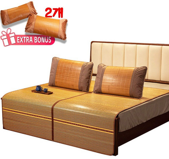 한여름 천연 대죽으로 만든 시원한 침대 매트 제사용 대마디 대패이불침대 매트 바닥 매트, 고전적 황금색 나뭇결