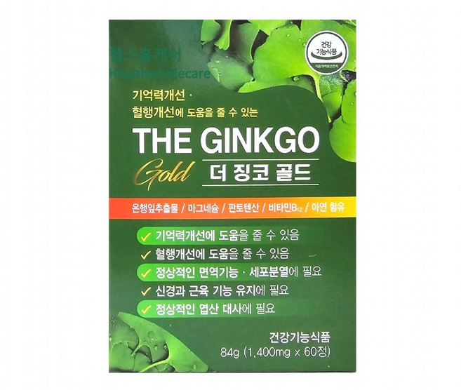 더 징코 골드 징코 아연 비타민 판토텐산 마그네슘 나또 아르지닌, 1개, 60정