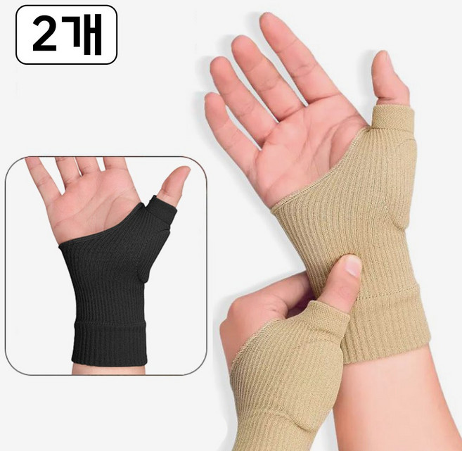 고급형 ASWEL 엄지 손목 패드 압박 보호대 손가락 아대 2P, 1세트