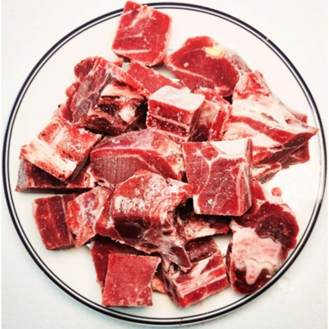 [행복미트] 호주산 껍데기없는 염소고기 (고기+뼈) 모듬지육 조각 절단 탕용 전골용 Halal Goat 1kg [당일발송], 1개