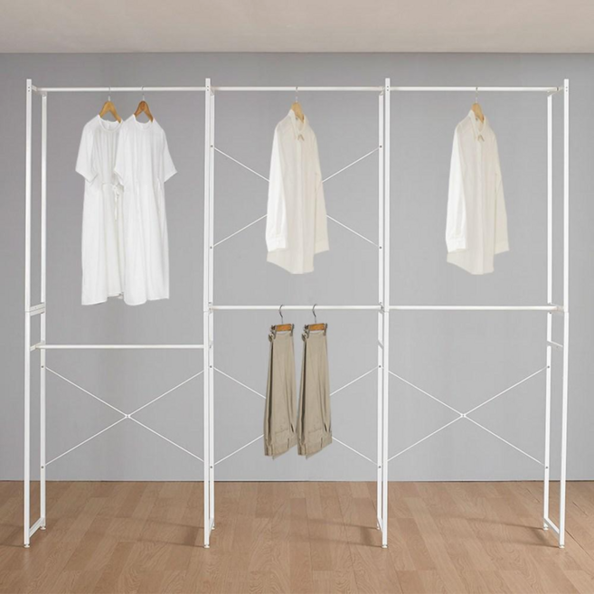 휴센 이지홈 행거 시스템행거 스탠드 2단행거 드레스룸 시스템장 옷장, 5-1. 드레스룸2500