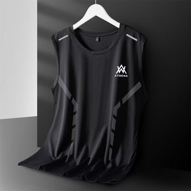 남성 여름 아이스실크 메쉬 민소매 운동 조끼 런닝 농구 헬스용 저렴한 나시티