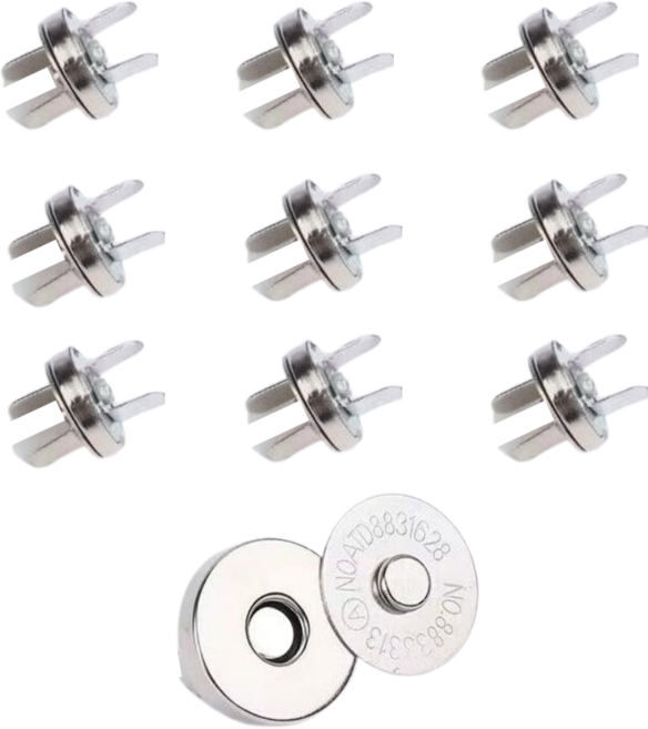 동화다 핀 자석 단추 똑딱이, 10개, 실버