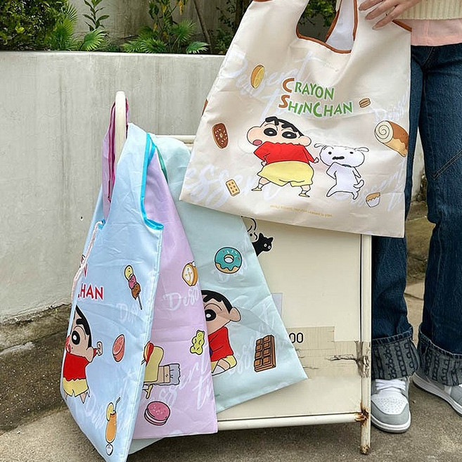 짱구 장바구니 접이식 가벼운 에코백 마켓백 리유저블백 마트 마실 시장 여행 나들이