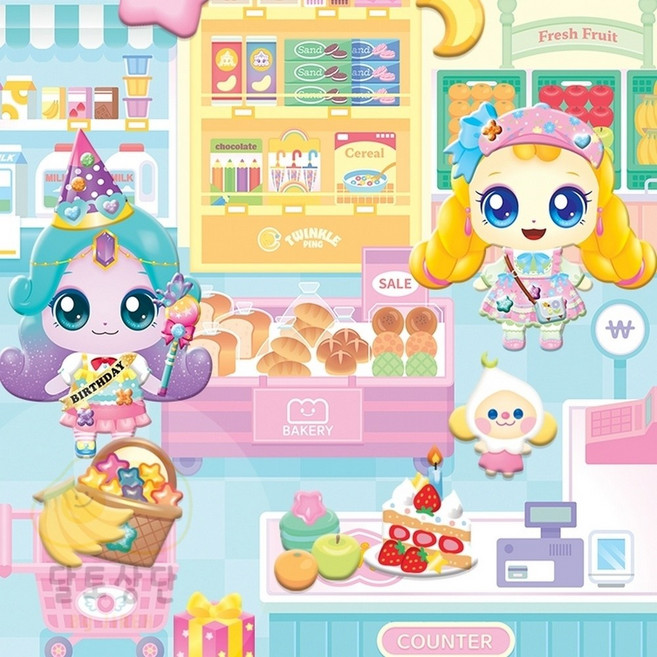 귀여운 티니핑마트 초롱핑 반짝핑 캐릭터옷입히기 스티커붙이기 옷입히기놀이 캐릭터꾸미기