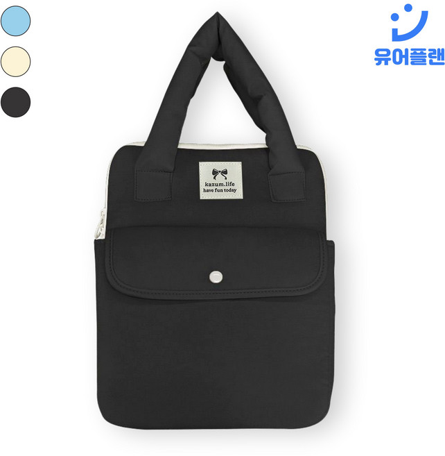 유어플랜 예쁜 포켓 아이패드파우치 노트북가방, 1개, 블랙