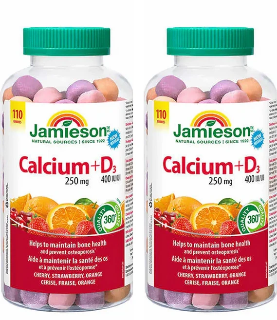 Jamieson 자미에슨 칼슘 비타민 D3 110구미 X 2 캐나다 코스트코, 자미에슨 칼슘 비타민D3 110구미 2병, 110정, 2세트 - 쿠팡